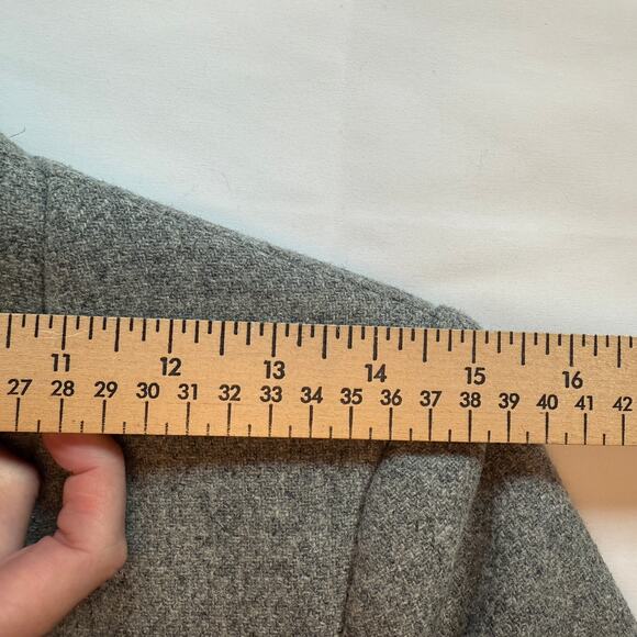 ZARA Basic Collection Grey Frock Long Coat Lambswool Slim Line Jacket SZ XS - Picture 8 of 15